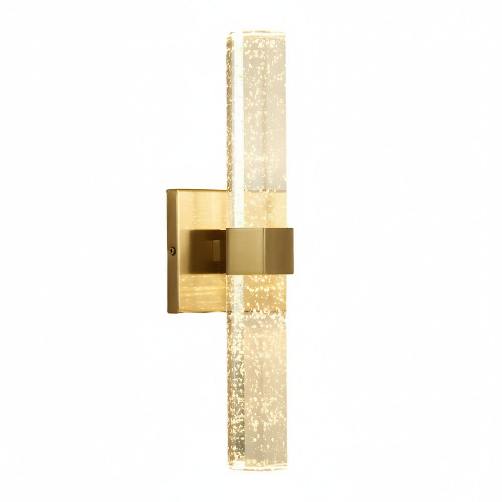 Freyza - Kristall-Wandleuchte Blasen-Zylinder Gold LED 40cm / 16in Auf/Ab Flurleuchte