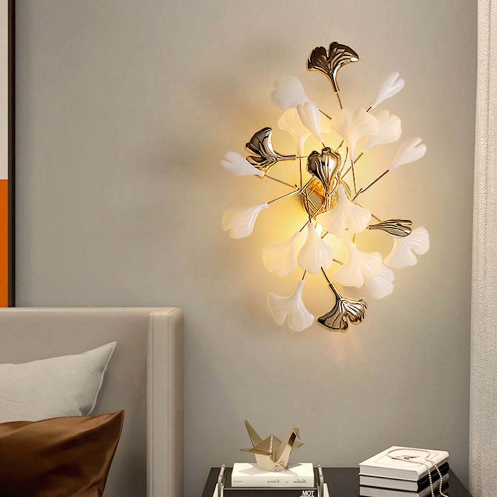 Freyza | Applique murale intérieure blanche et dorée – chambre, salon