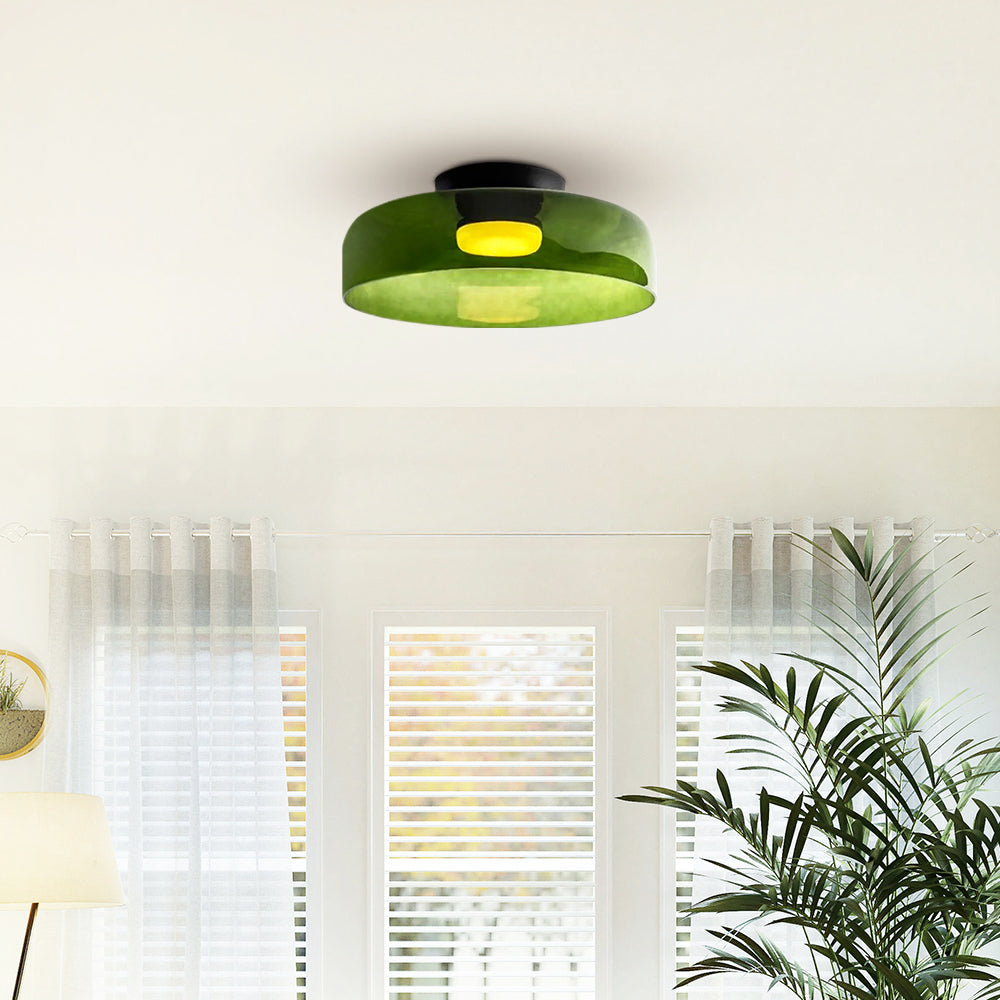 Freyza | Glass Flush Mount Ceiling Light – Modern Bedroom Hallway Kitchen