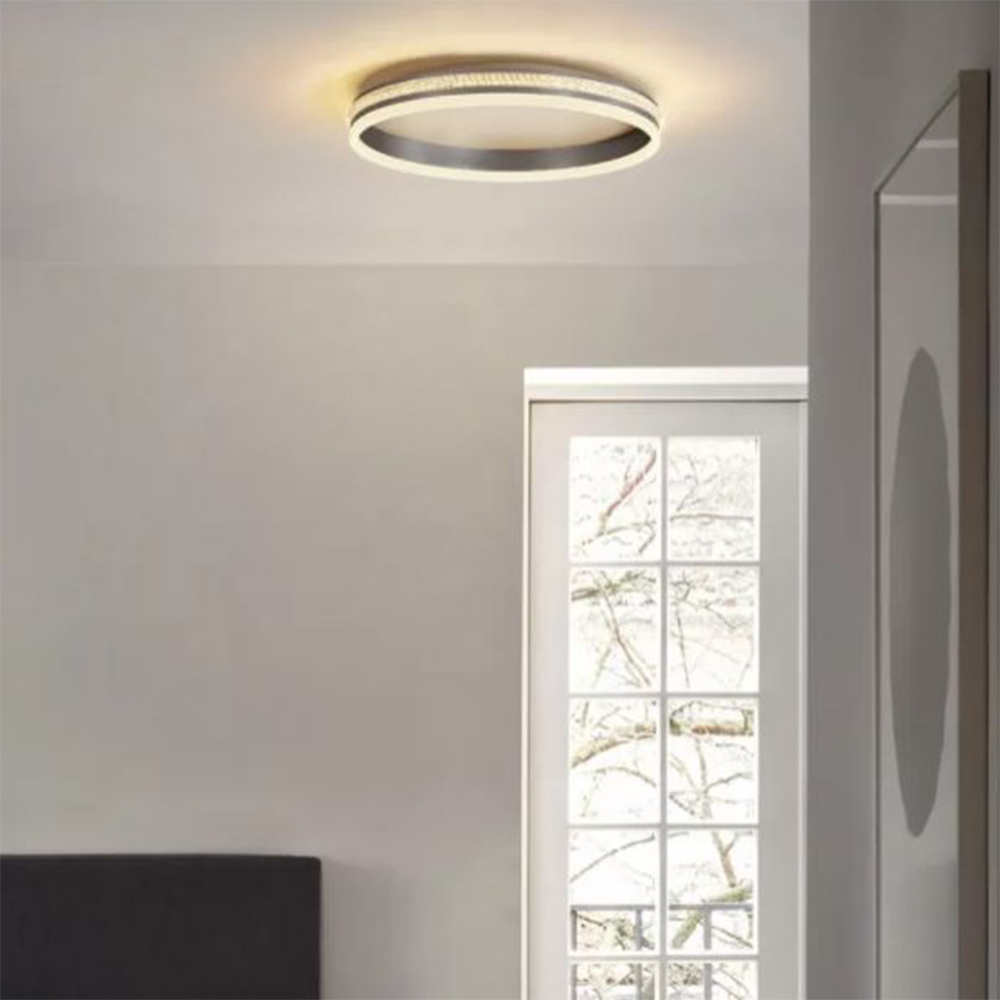 Freyza | Plafonnier encastré argenté – Moderne, pour chambre, couloir et cuisine