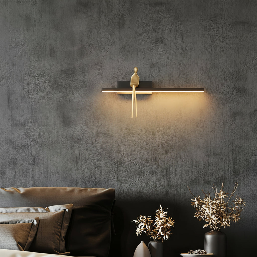 Freyza - LED Wall Sconce Light – Italian Creative Gold Man Copper Art (31x17cm / 12.2x6.7in)
