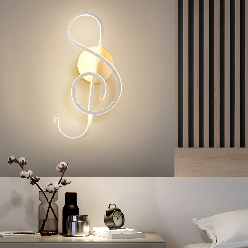 Freyza - Musical Note LED Wall Sconce – Modern Artistic Music Decor Wall Lamp (Black/White)