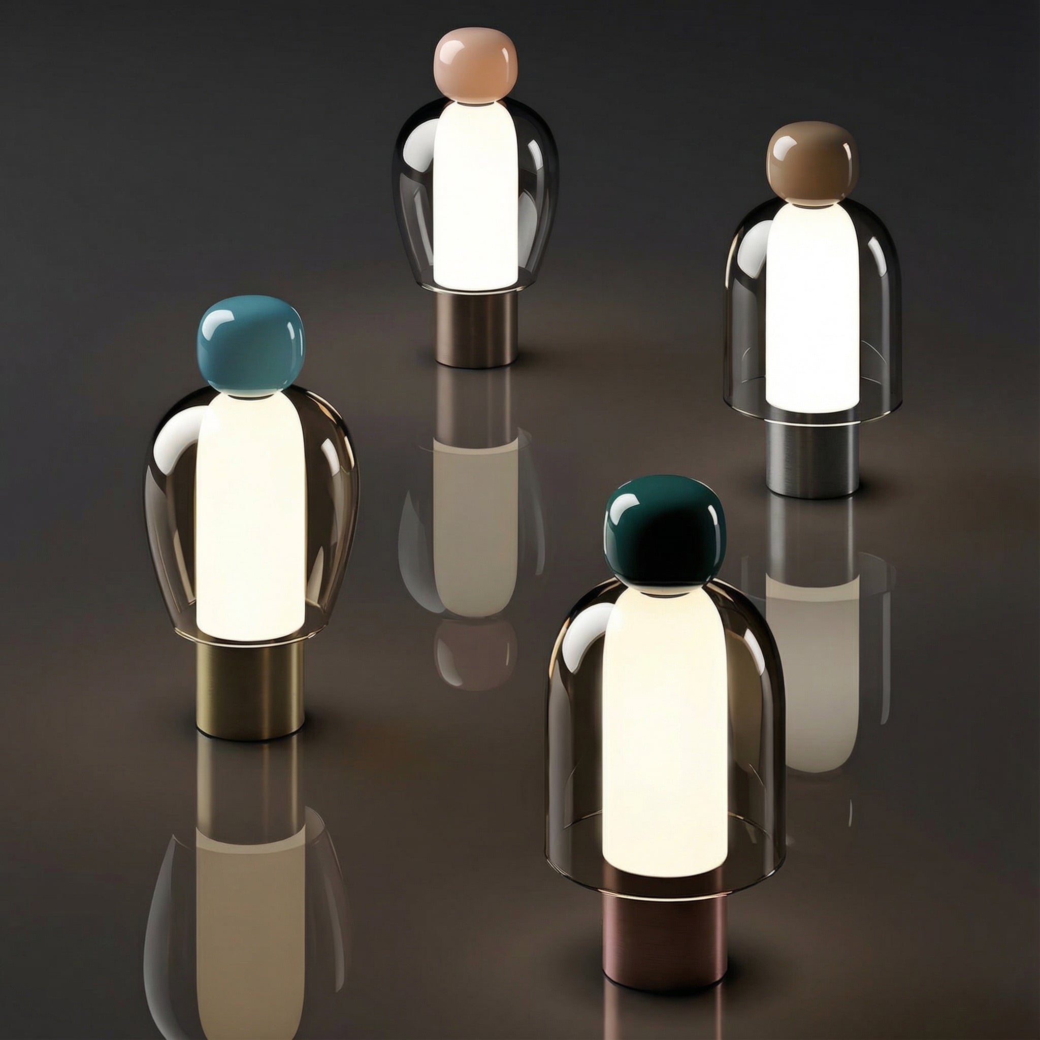 Freyza - LED Table Lamp Nordic Glass Portable Dimmable Cordless 34cm / 13.4in
