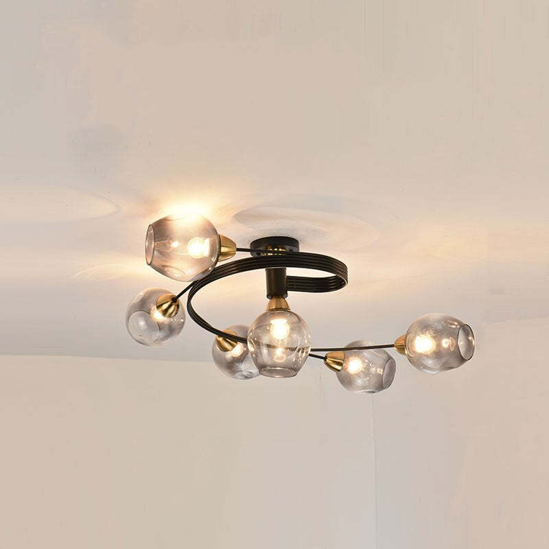 Freyza | Plafonnier encastré noir et doré – chambre, couloir, cuisine