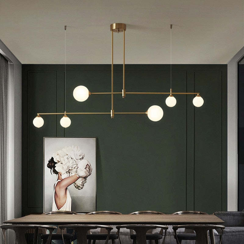 Freyza | Suspension dorée en cuivre – Cuisine moderne et salle à manger