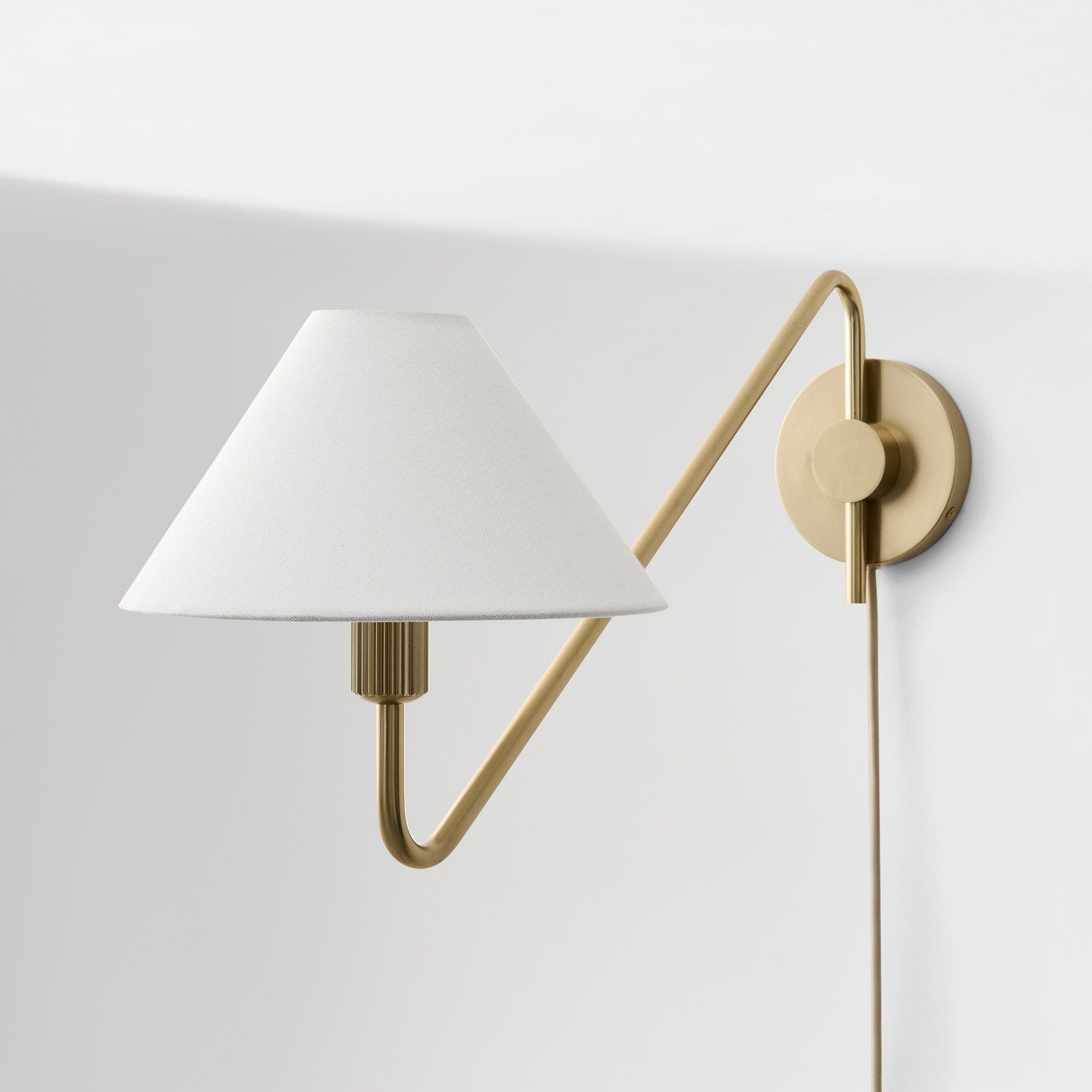 Freyza | Brass Fabric Wall Light – Bedroom Hallway