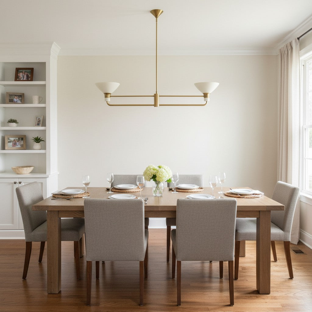 Freyza | 2-Light Linear Chandelier – Modern Kitchen Island Dining Room
