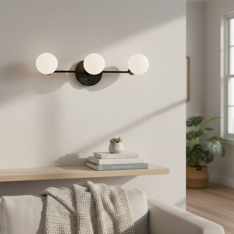 Freyza | 3-Light Glass Wall Sconce – Mid-Century Living Room Hallway