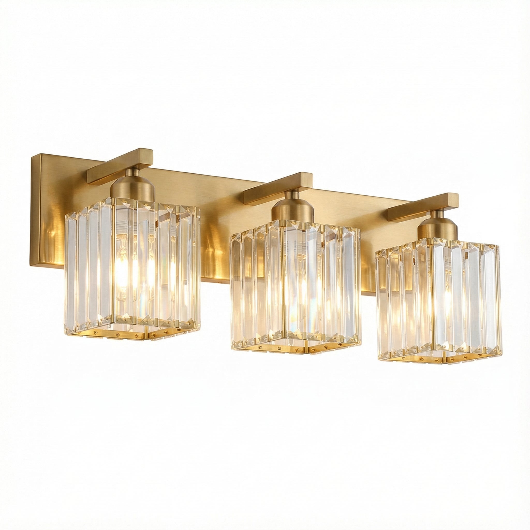 Freyza - Wall Sconce Modern Square LED Crystal Indoor Vanity Bedroom 2-4 Lights