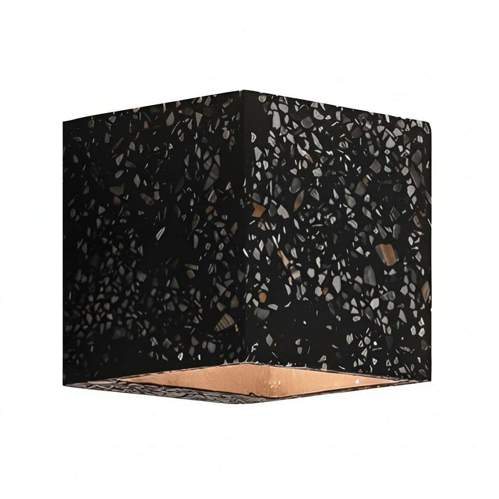 Freyza - Nordische Wandleuchte Würfel Auf/Ab Terrazzo-Stein G4 10cm / 4in quadratische industrielle Nachttischleuchte