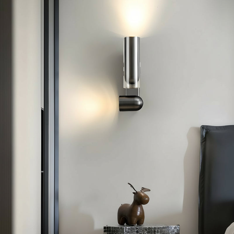 Justerbar Vägglampa Cylinder Roterbar Strykjärn GU10 30cm/12in Up Down - Läslampa vid sängkanten in a styled room