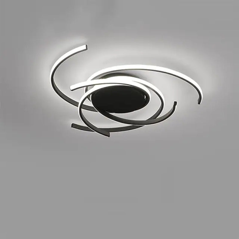 Freyza | Plafonnier affleurant noir et blanc à plusieurs lumières – Moderne pour chambre, couloir et cuisine