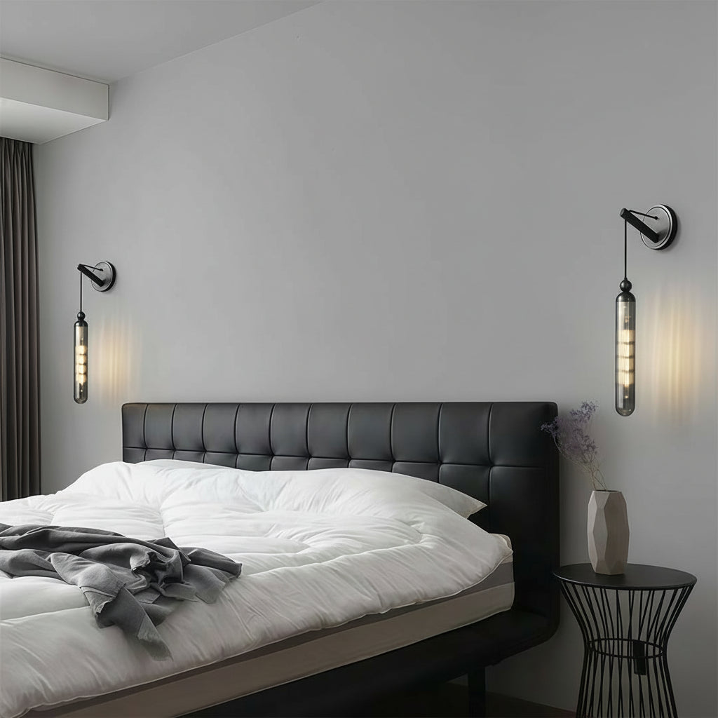 Freyza - LED Wall Sconce – Minimalist Brass Glass Globe Pendant G9 (12x45cm)