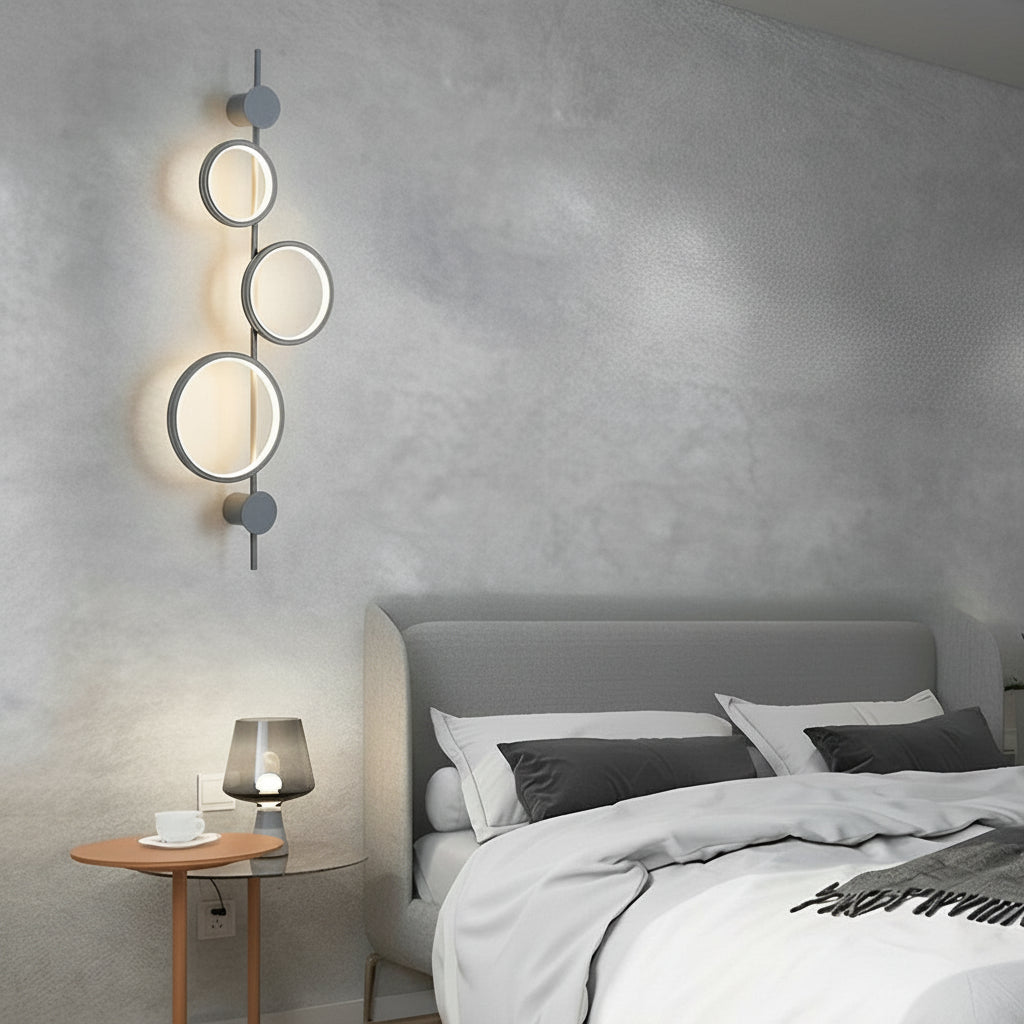 Freyza - LED Wall Sconce Light – Modern Geometric Circles Linear (106x35cm / 41.7x13.8 in)