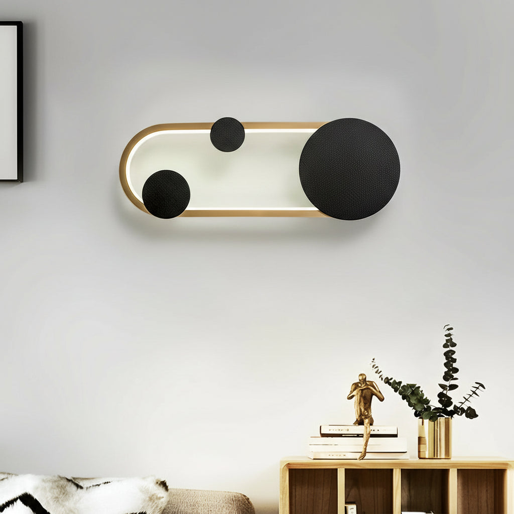 Freyza - LED Wall Sconce – Nordic Geometric Round Oval Iron Acrylic (3-Step Dimming & 13-40cm)
