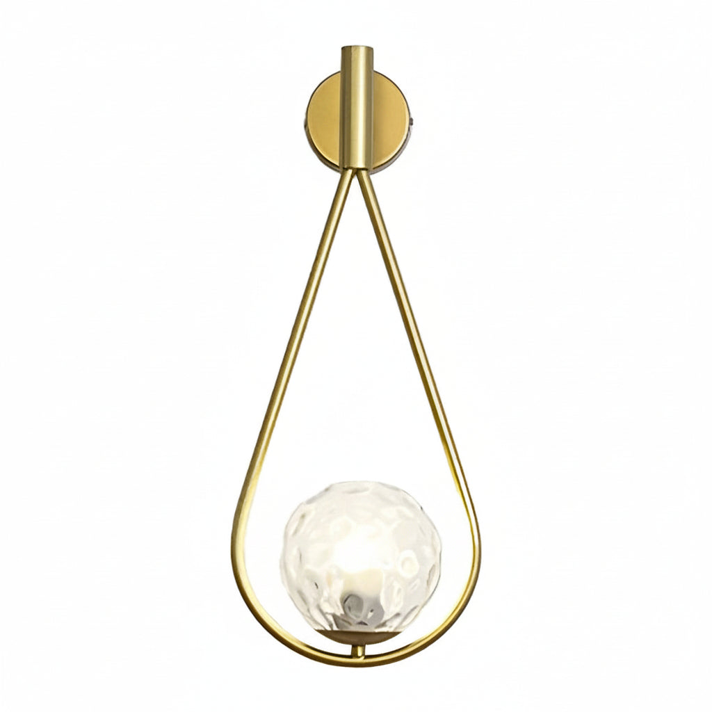 Freyza - LED Wall Sconce – Water Drop Nordic Glass & Iron Lamp (23cm / 9in)