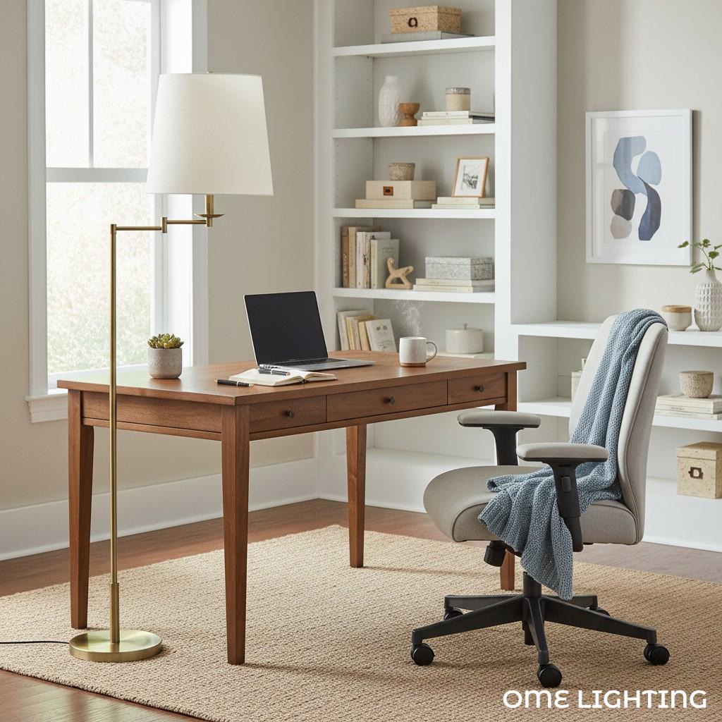 Freyza | Lodge Brass Linen Floor Lamp