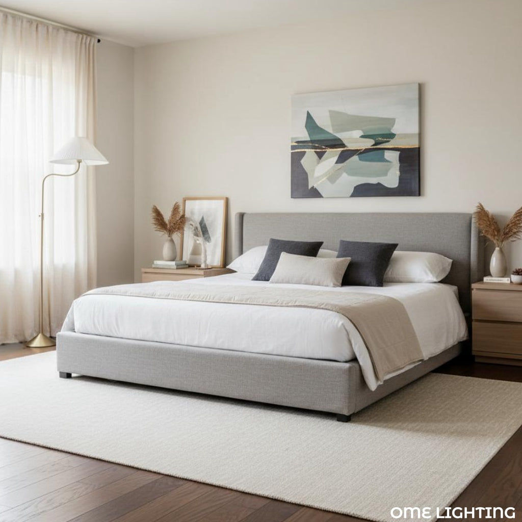 Freyza | Linen Floor Lamp – Contemporary Living Room Bedroom