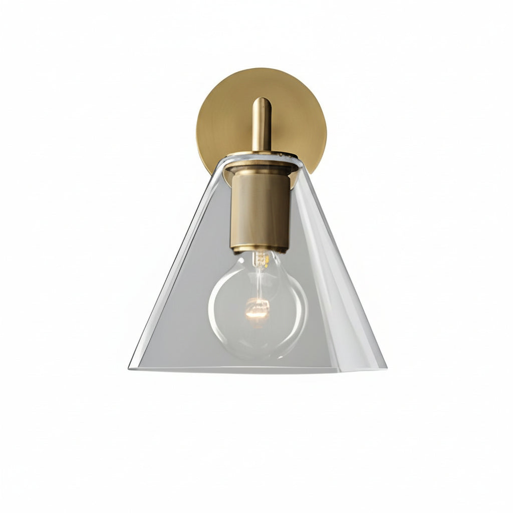 Freyza - LED Wall Sconce Light – Modern Postmodern Gold Glass Minimalist (25x12cm / 9.8x4.7in)