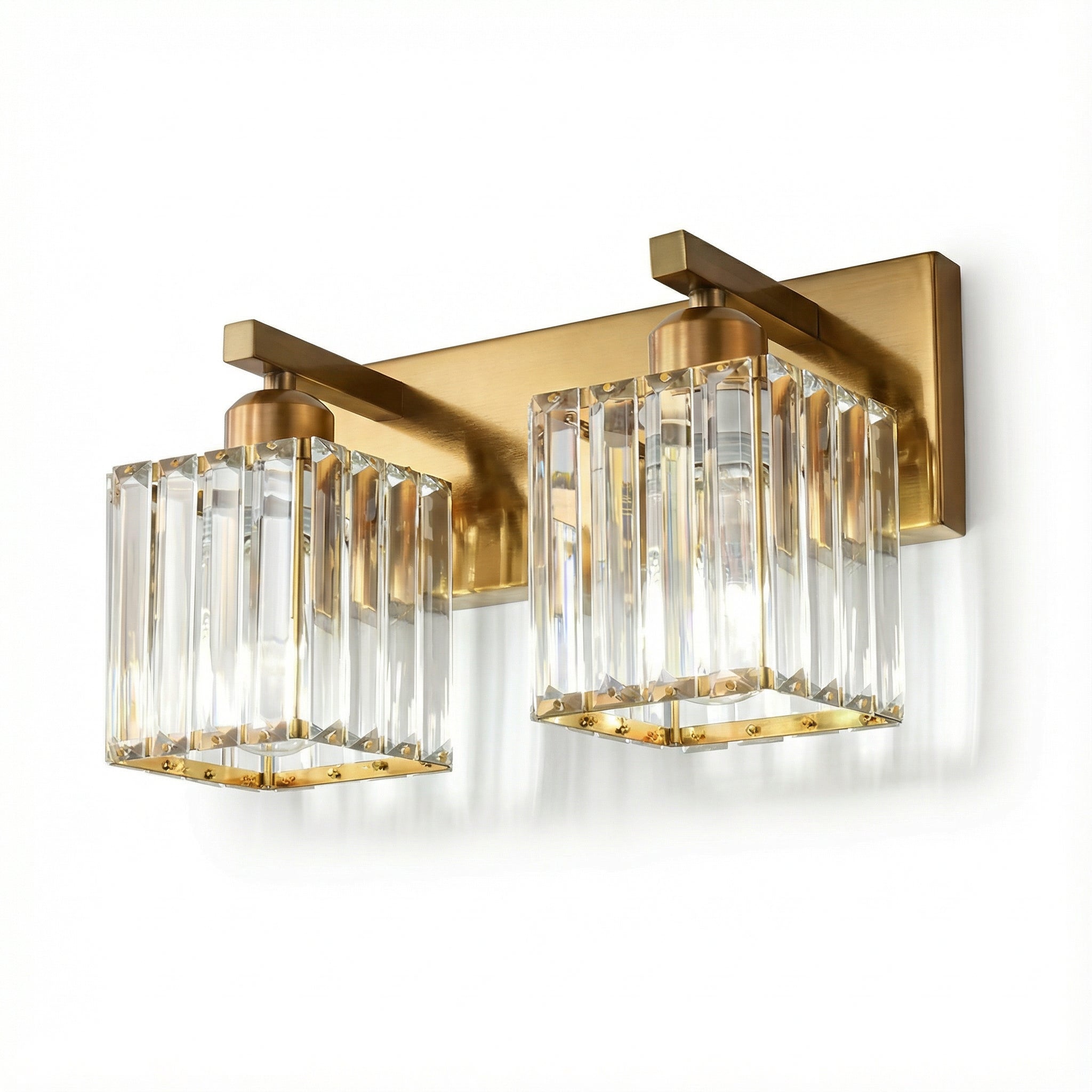 Freyza - Wall Sconce Modern Square LED Crystal Indoor Vanity Bedroom 2-4 Lights