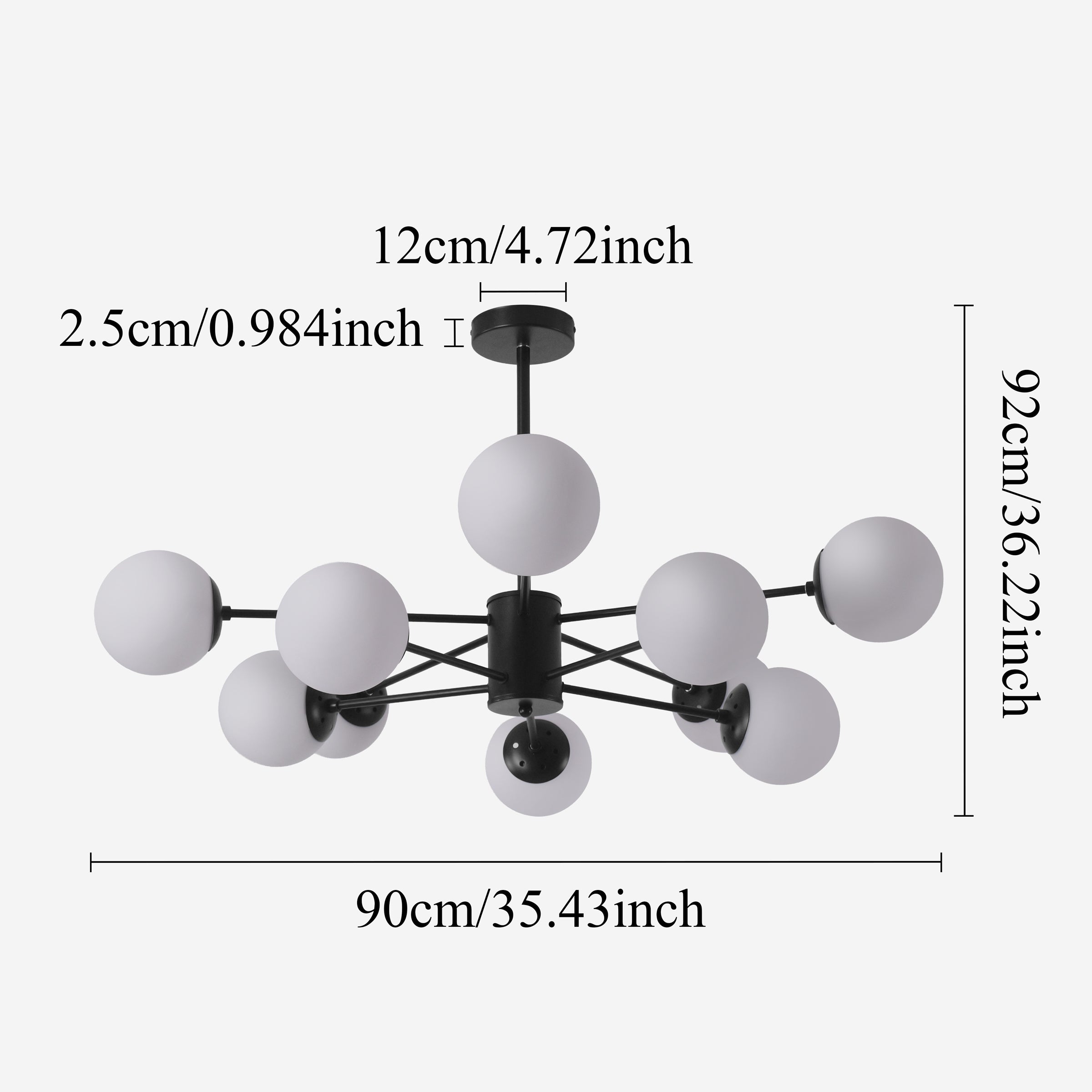 Freyza - Lightsin Cumulus - Modern Metal Chandelier Tubular Design Chandelier with LED White Shade