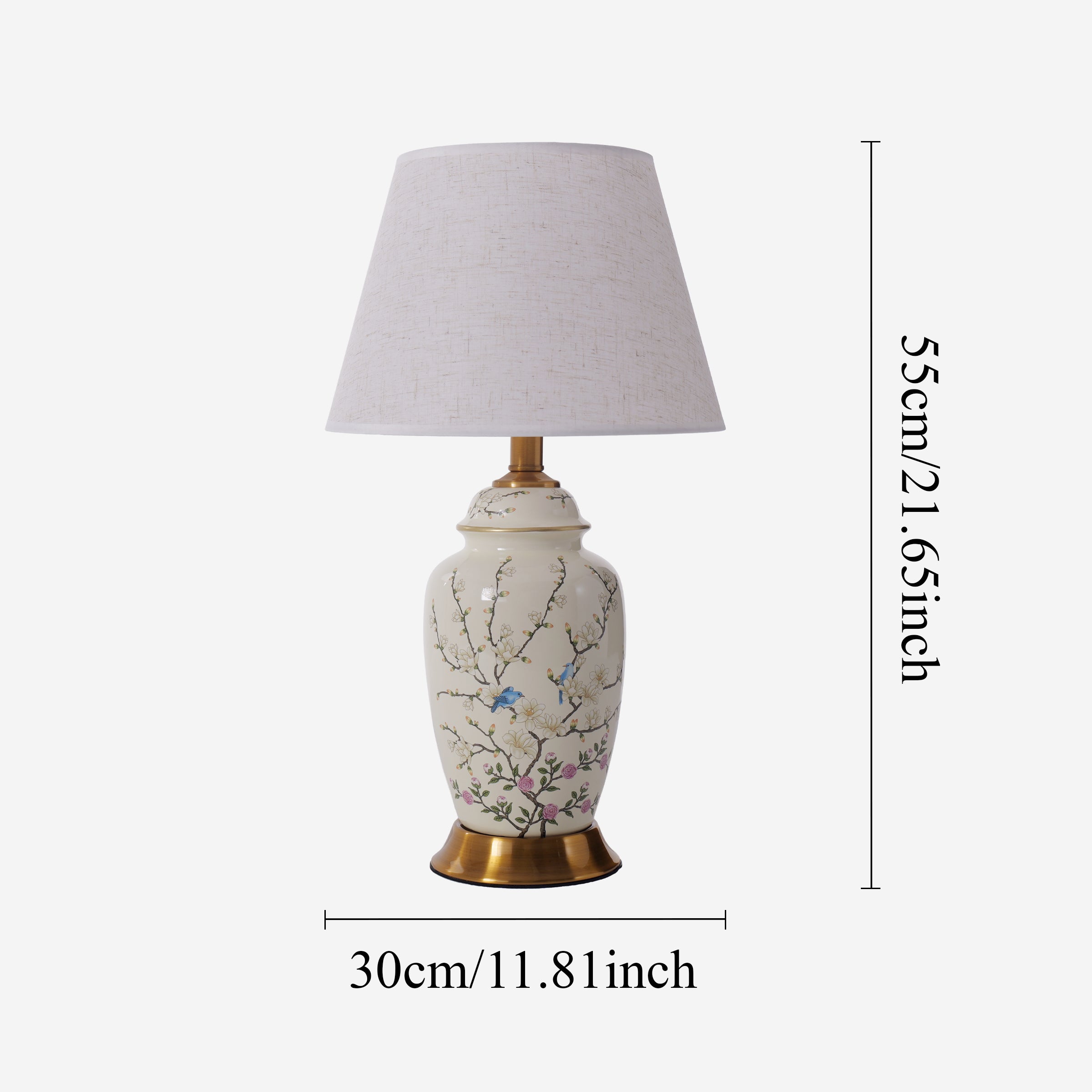Ceramic Elegance | Timeless Hand-Painted Chinoiserie Table Lamp 6
