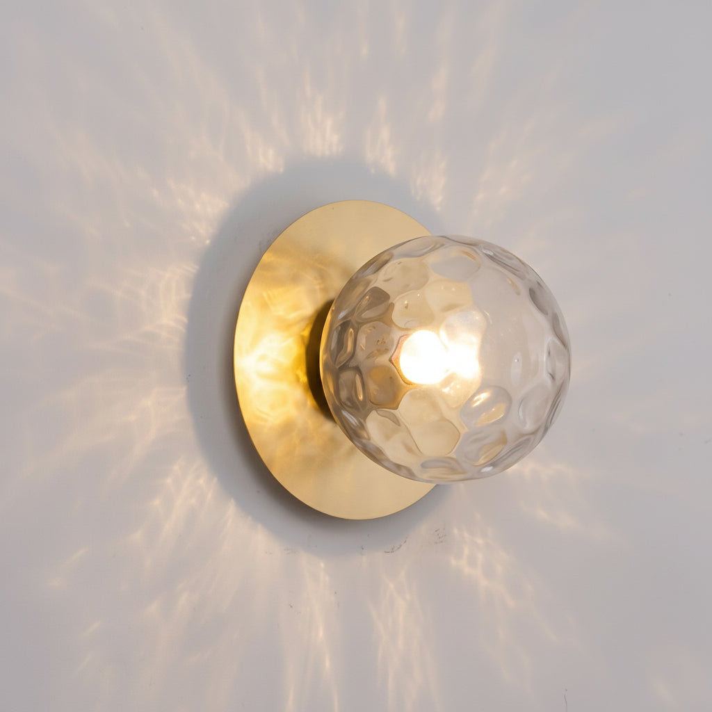Freyza - LED Wall Sconce – Round Glass Ball Globe 12W Gold (15cm / 6in)