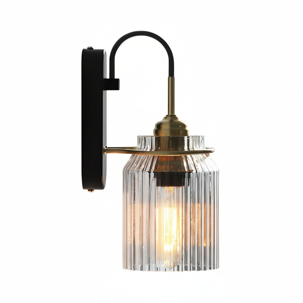 Freyza - Modern Ripple Glass Wall Sconce – Elegant Gold Funnel Wall Lamp (E27)