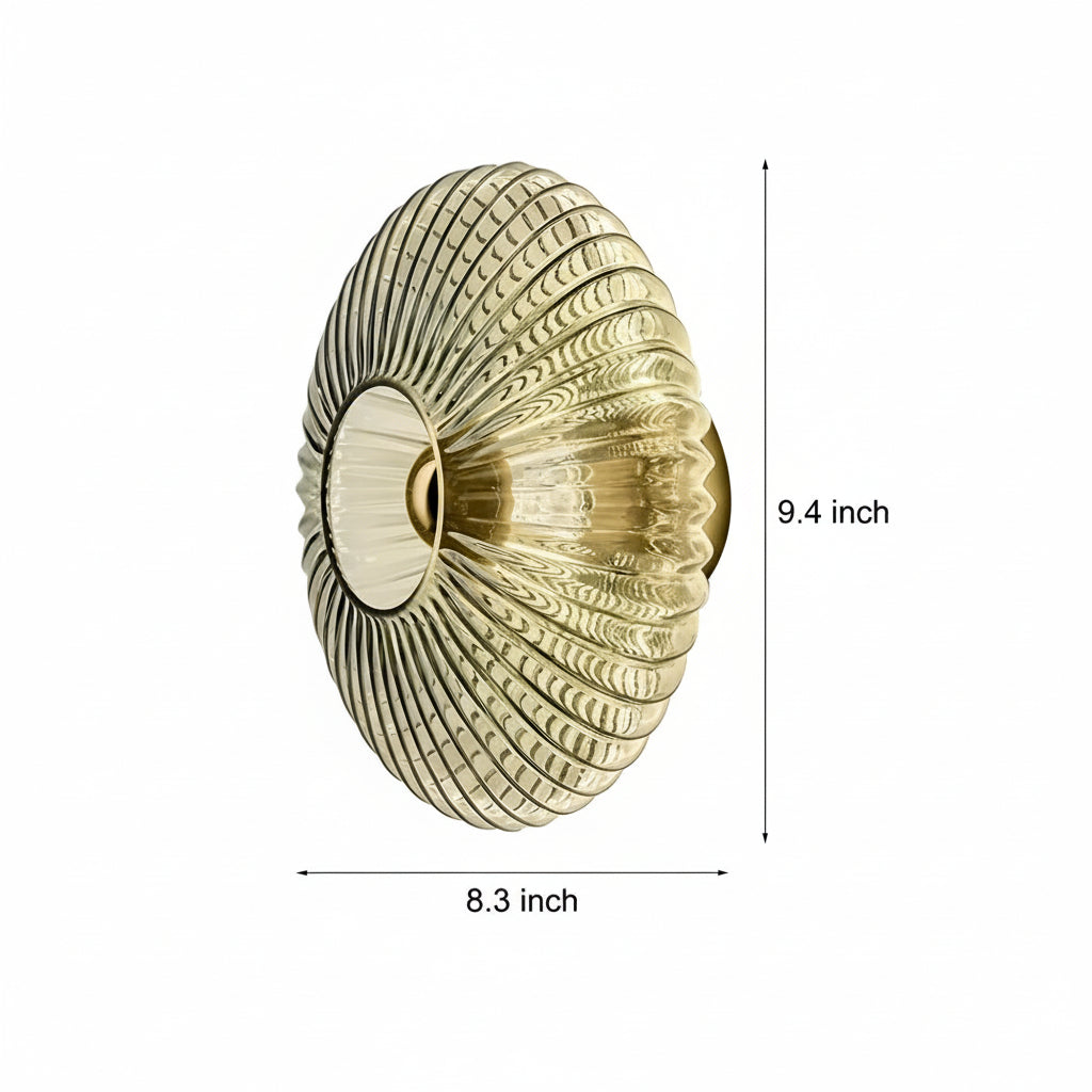 Freyza - LED Wall Sconce Light – Modern Round Striped Glass Postmodern (25x25cm / 9.8x9.8in)