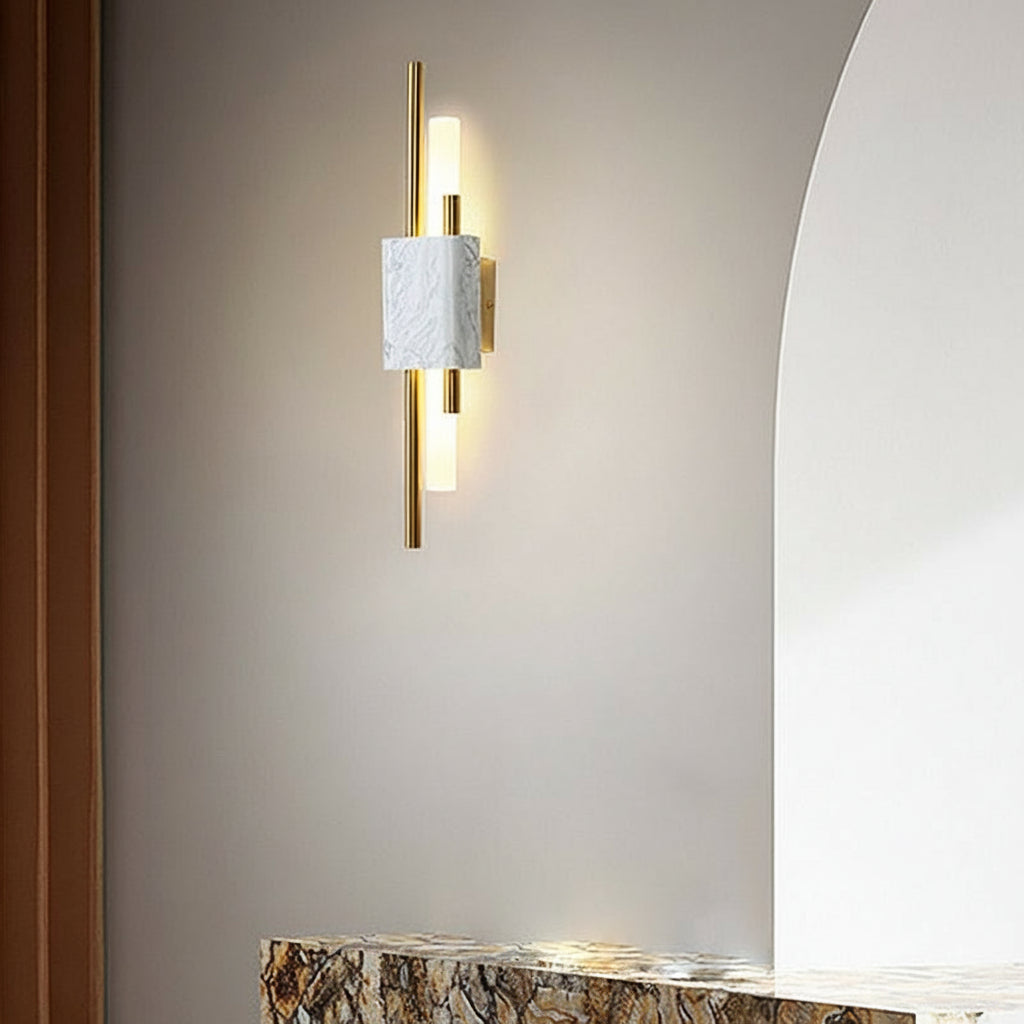 Freyza - Marble LED Wall Sconce Vertical Strip Gold Finish 50-60cm / 20-24in Postmodern Hallway Light