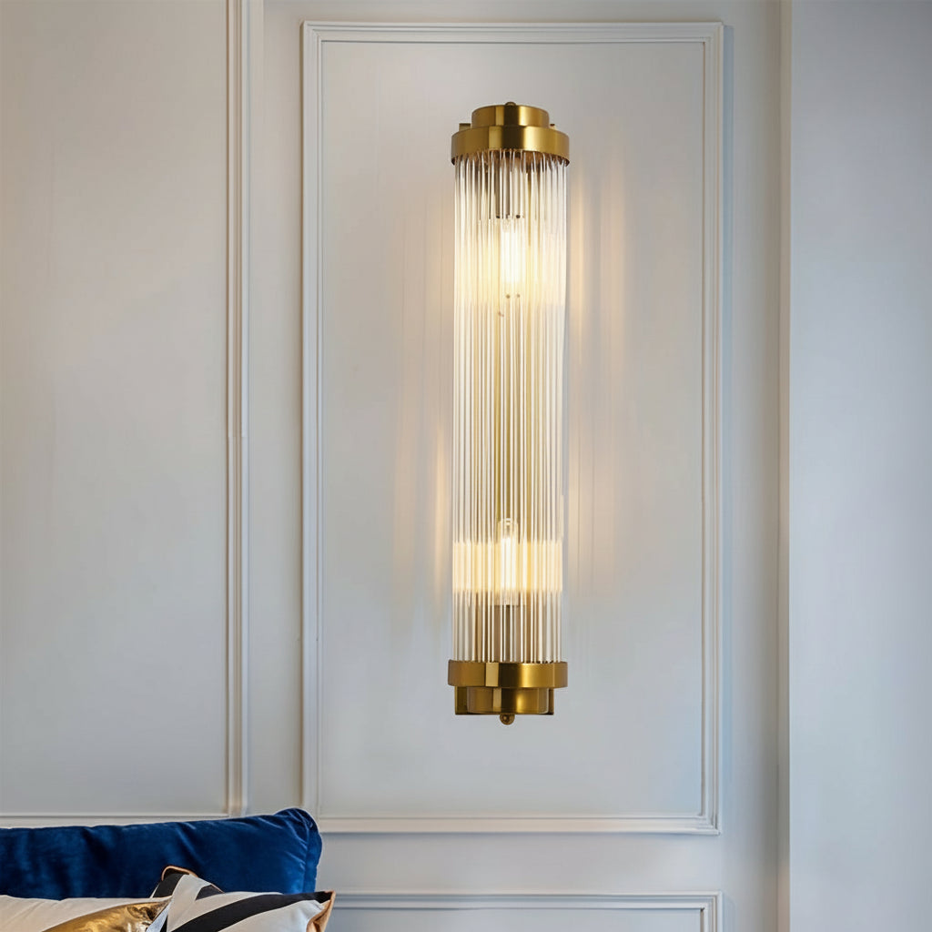 Freyza - LED Wall Sconce – Adjustable Crystal & Gold Nordic Lamp (41cm / 16in)