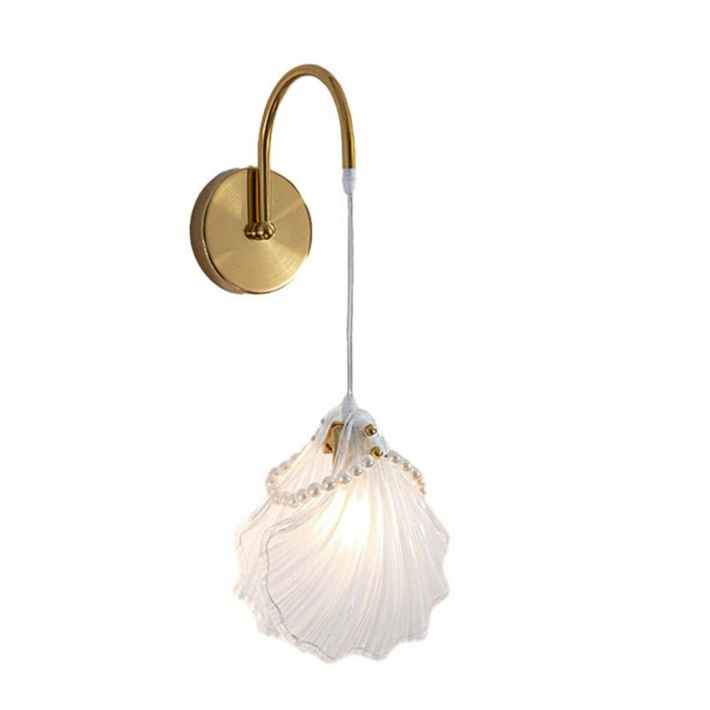 Freyza - LED Wall Sconce Light – Nordic Glass Feather Leaf Art Deco (20x20cm / 7.9x7.9in)