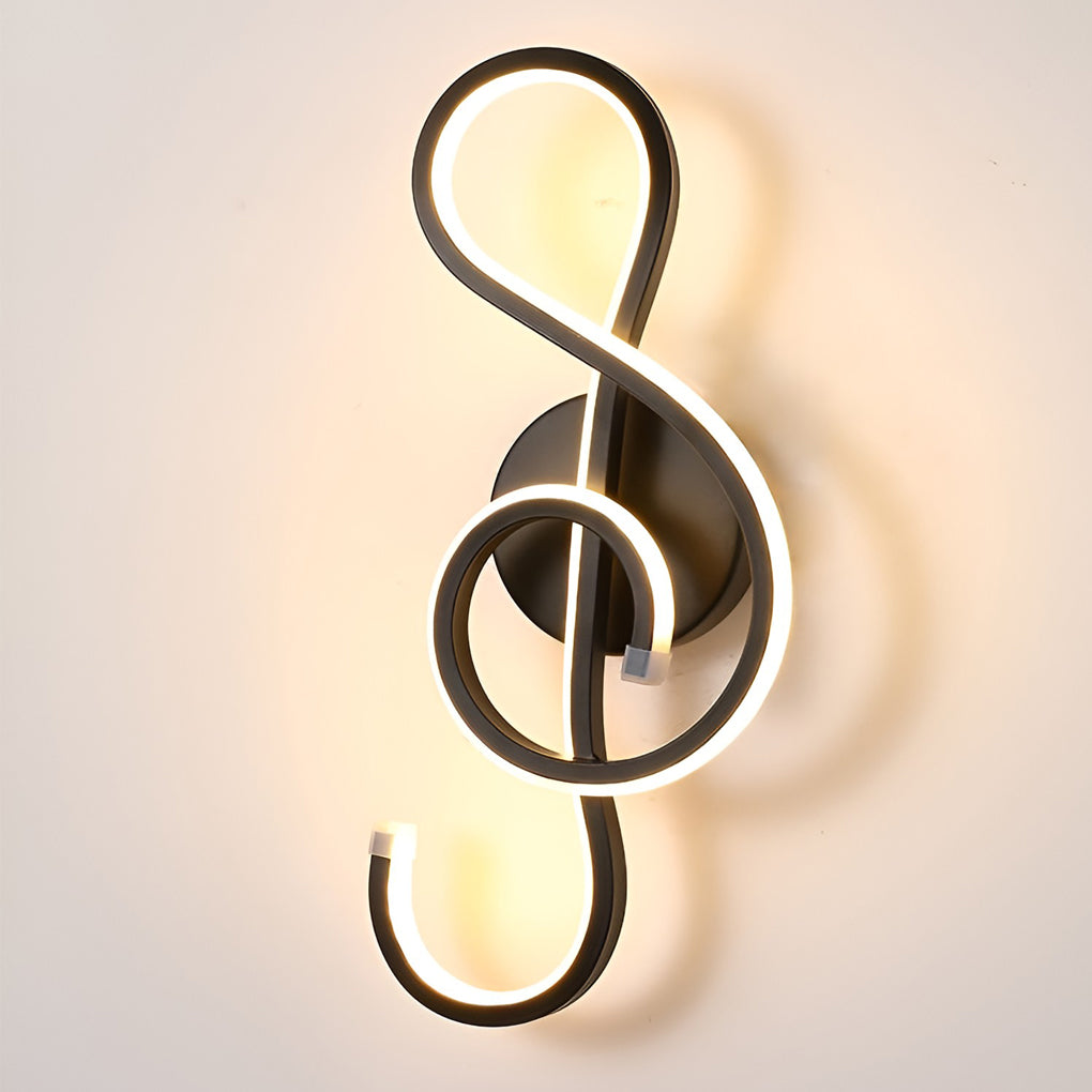 Freyza - Musical Note LED Wall Sconce – Modern Artistic Music Decor Wall Lamp (Black/White)
