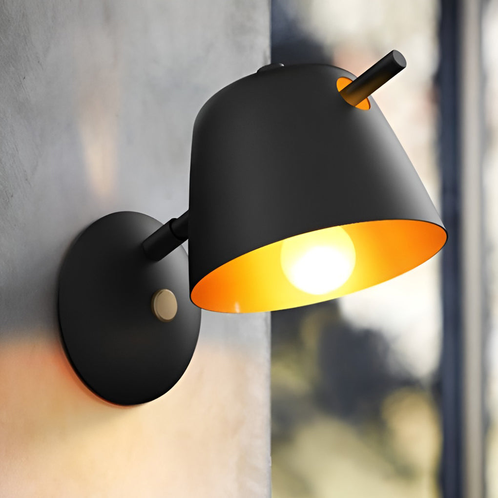 Freyza - Metal Wall Sconce – Nordic Hat Style Matte Iron E27 (15x28cm)