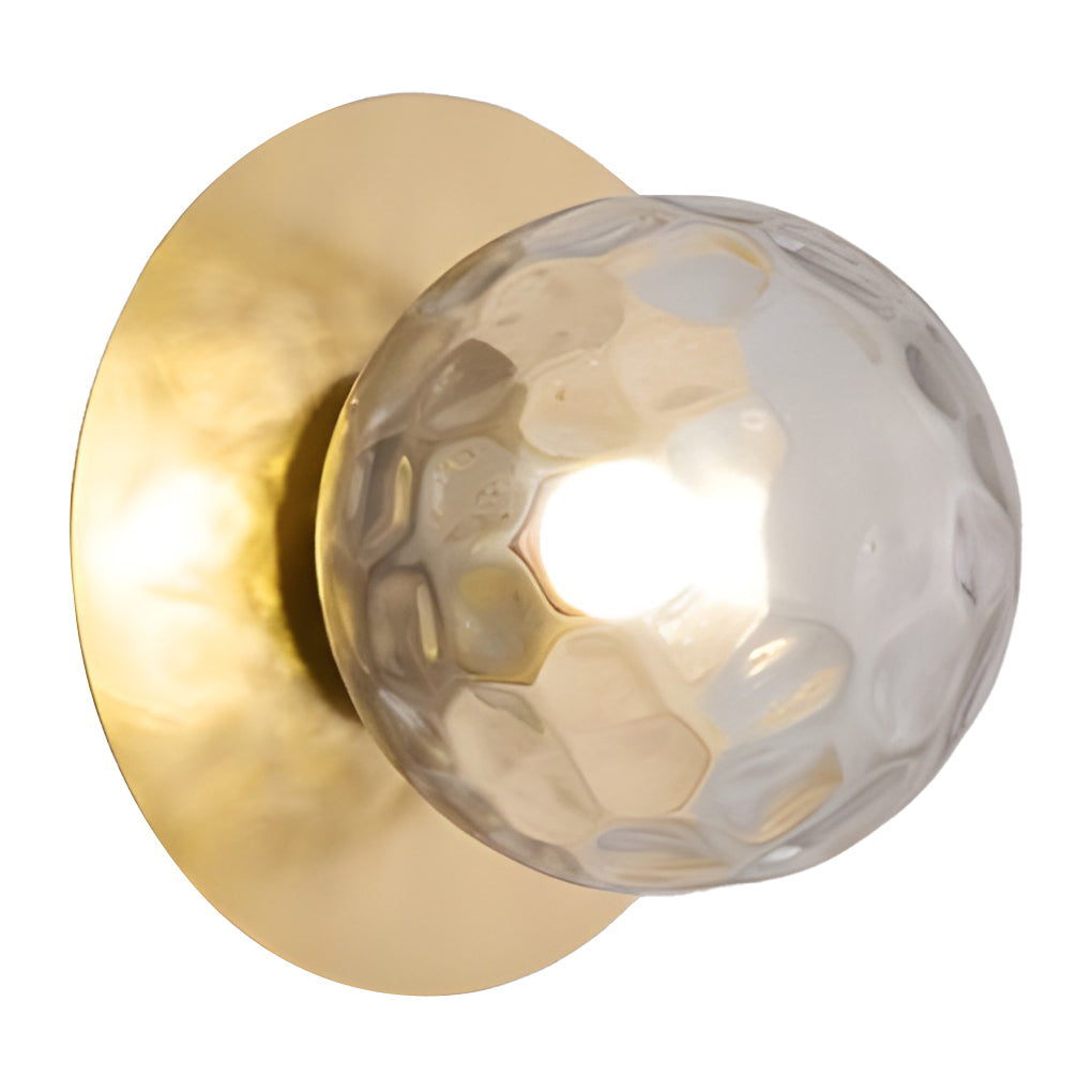Freyza - LED Wall Sconce – Round Glass Ball Globe 12W Gold (15cm / 6in)