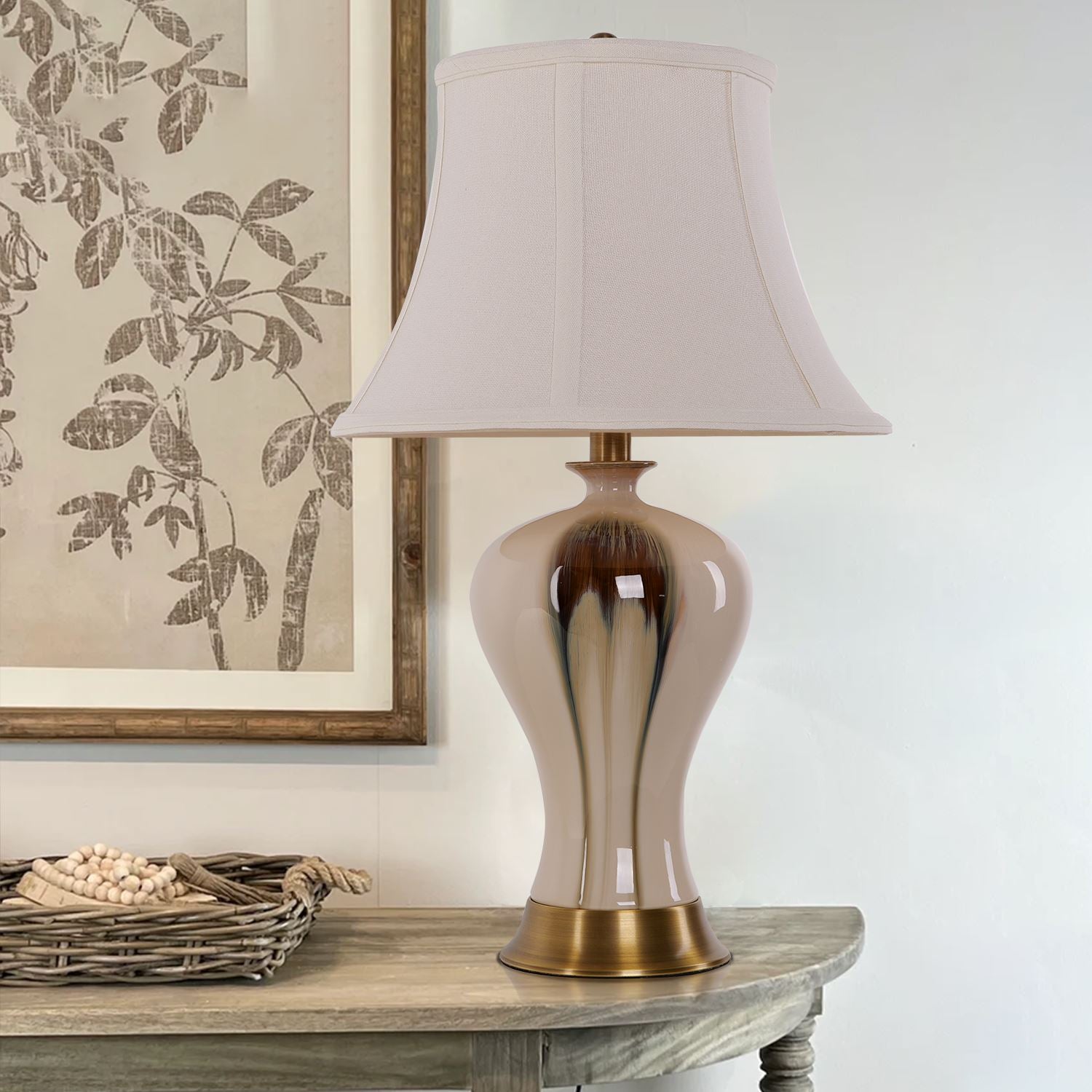 Ceramica | Elegant Black Gold Gradient Vase Table Lamp 3