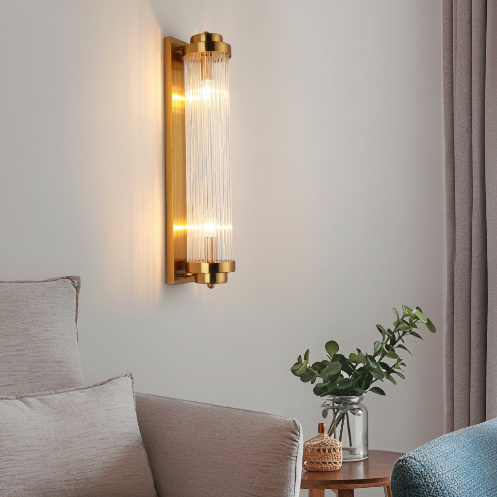 Freyza - LED Wall Sconce – Adjustable Crystal & Gold Nordic Lamp (41cm / 16in)