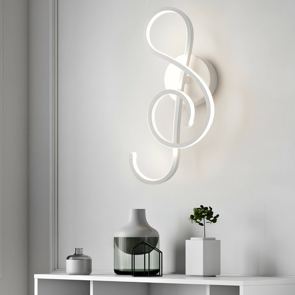 Freyza - Musical Note LED Wall Sconce – Modern Artistic Music Decor Wall Lamp (Black/White)
