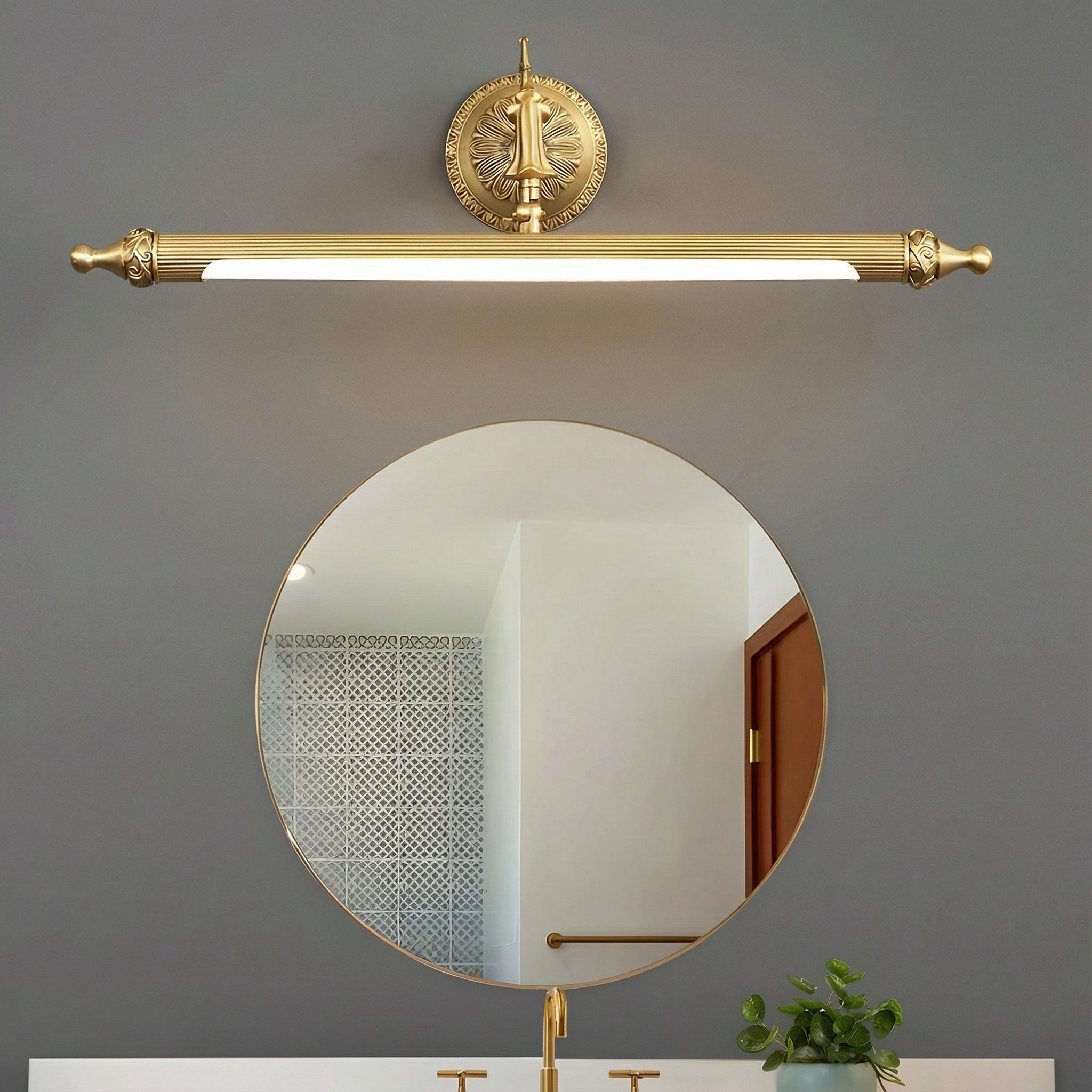Freyza - LED Bathroom Vanity Light Linear Mirror Sconce Solid Copper Waterproof 41cm-71cm AC85-265V