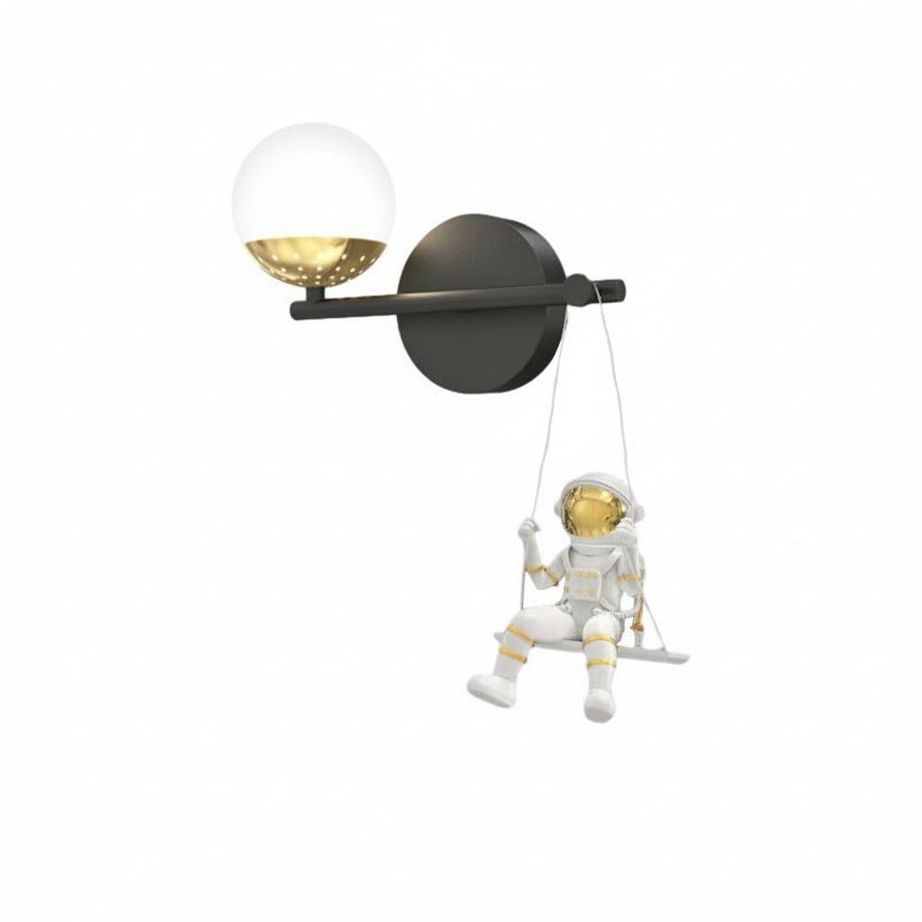 Freyza - LED Wall Sconce Light – Modern Astronaut Swing Resin Acrylic (32x22cm / 12.6x8.7in)