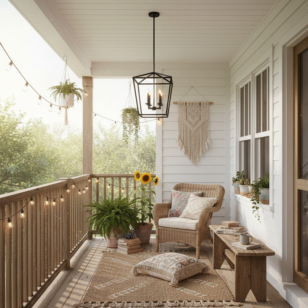 Freyza | Lodge Lantern Brass Pendant Light