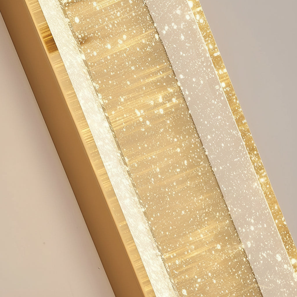 Freyza - Modern Crystal Bubble LED Wall Sconce – Luxury 3-Color Dimmable Strip Lamp (Black/Gold)
