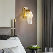 Freyza - LED Wall Sconce – French Retro Brass Textured Glass G9 (15x11x28cm)