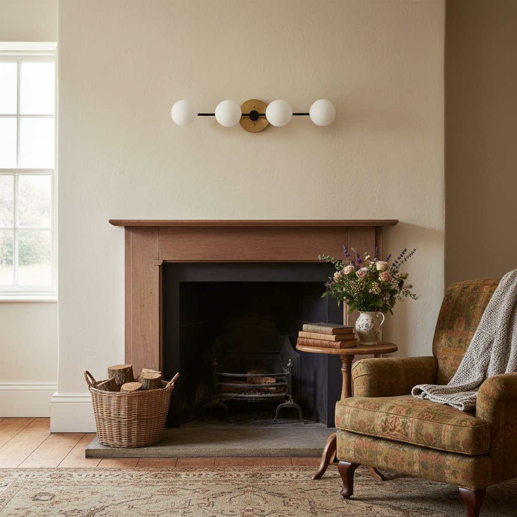 Freyza | 4-Light Brass Glass Wall Sconce – Living Room Hallway