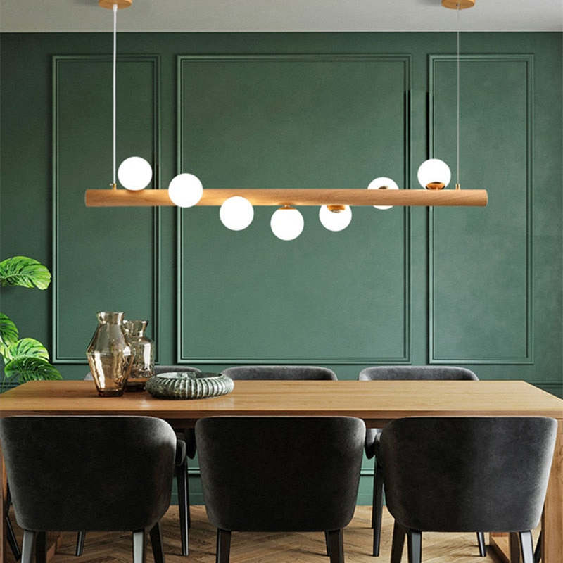 Freyza | Suspension en verre et bois – Cuisine, salle à manger