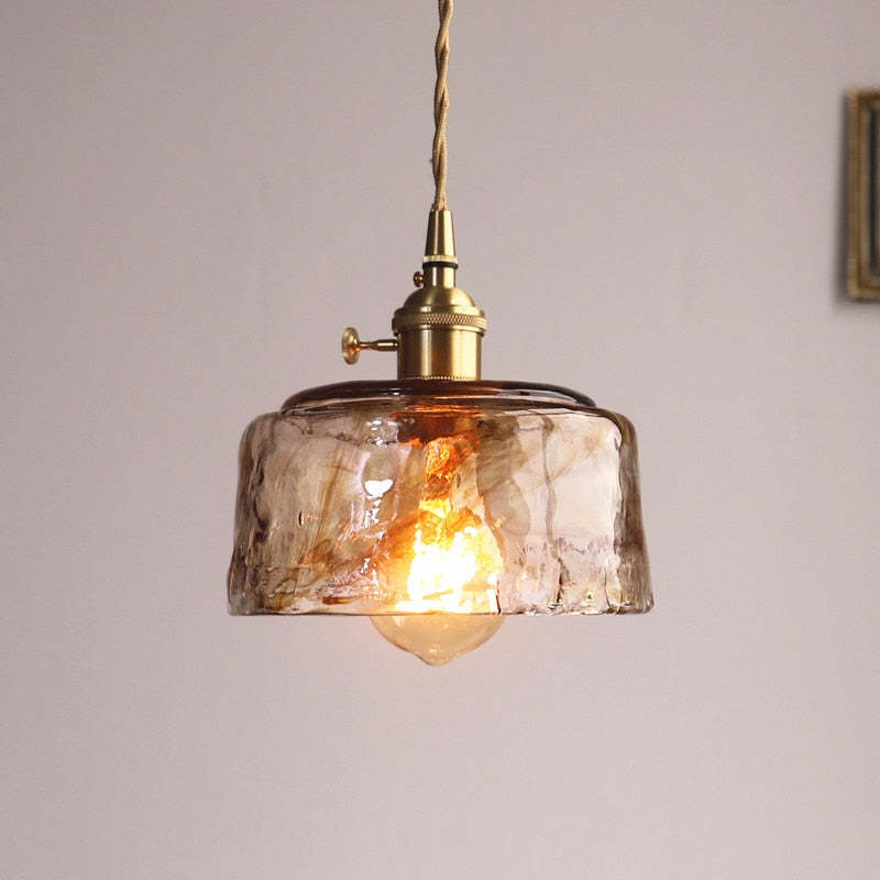 Freyza | Zina Pendant Glass Brass Glass Pendant Light – Kitchen Dining Room