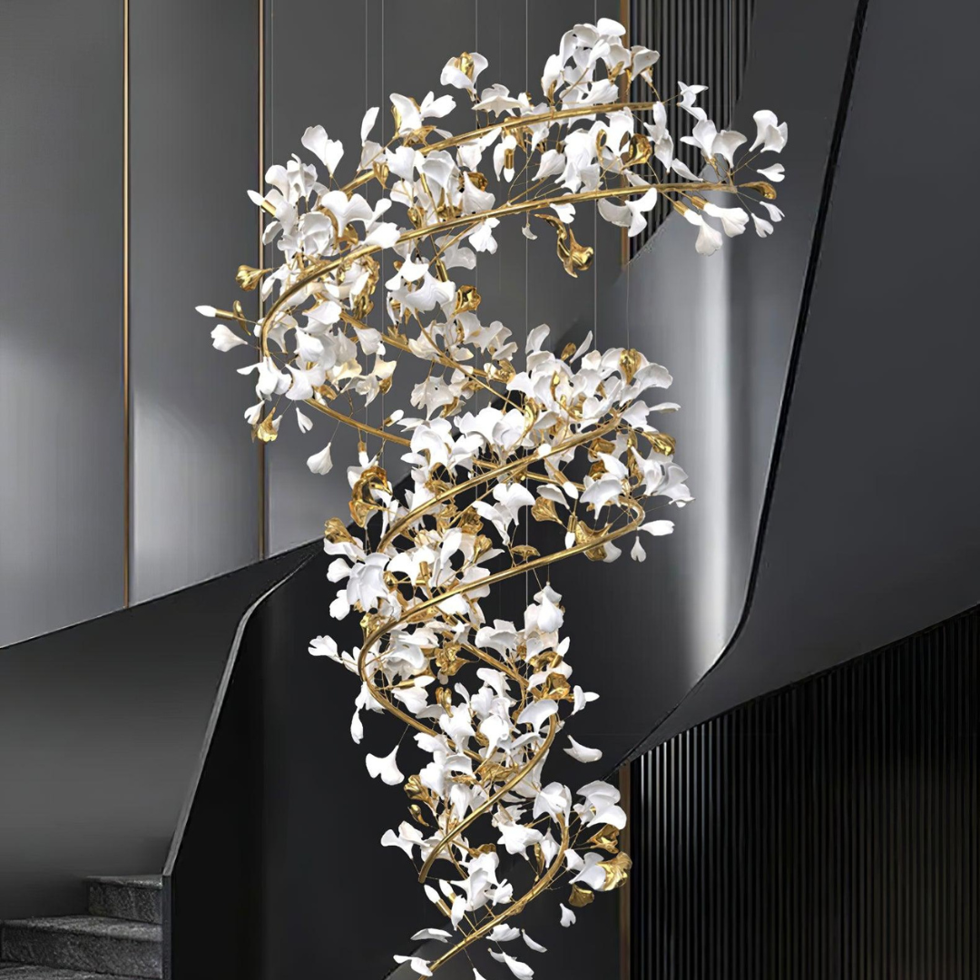 Freyza | Lustre moderne en céramique dorée Olivia – Salle à manger et salon modernes