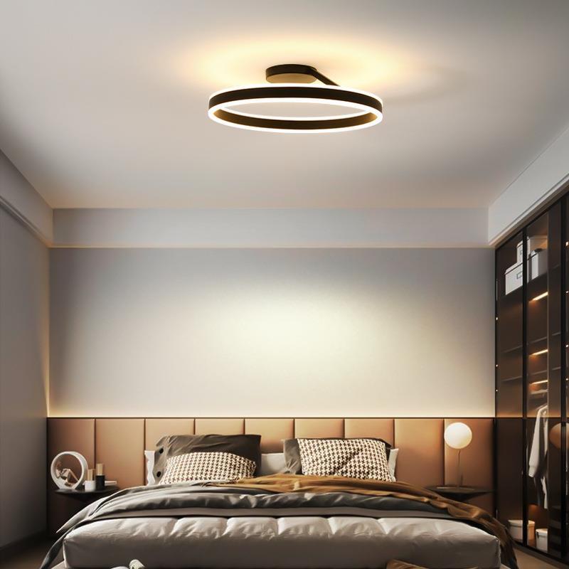 Freyza | Solen moderne runde schwarz-weiße Deckenleuchte zur Aufputzmontage – modernes Schlafzimmer, Flur, Küche