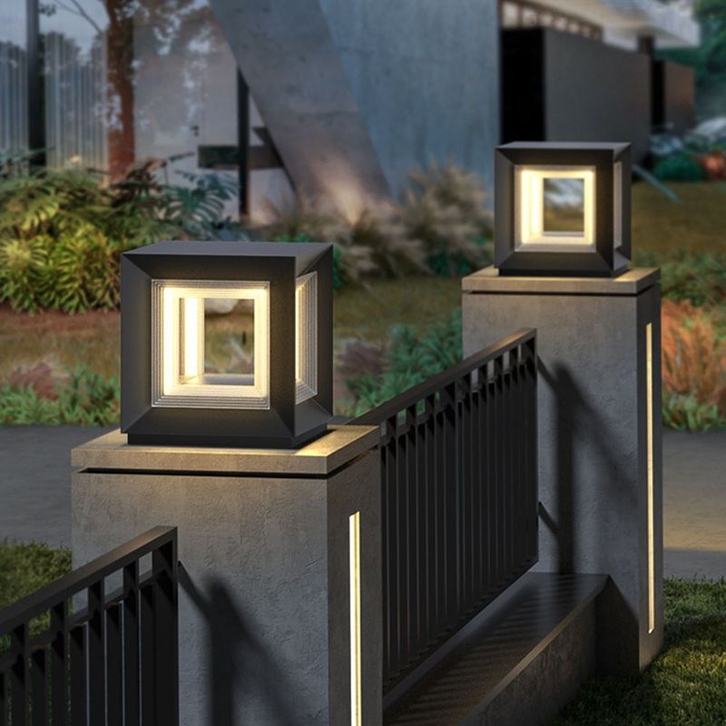 Freyza | Lampe d’extérieur noire – Éclairage contemporain pour jardin, extérieur et terrasse