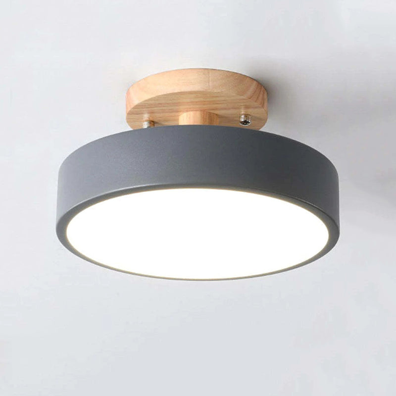 Freyza | Orya Round LED Wood Flush Mount Ceiling Light – Modern Bedroom Hallway Kitchen